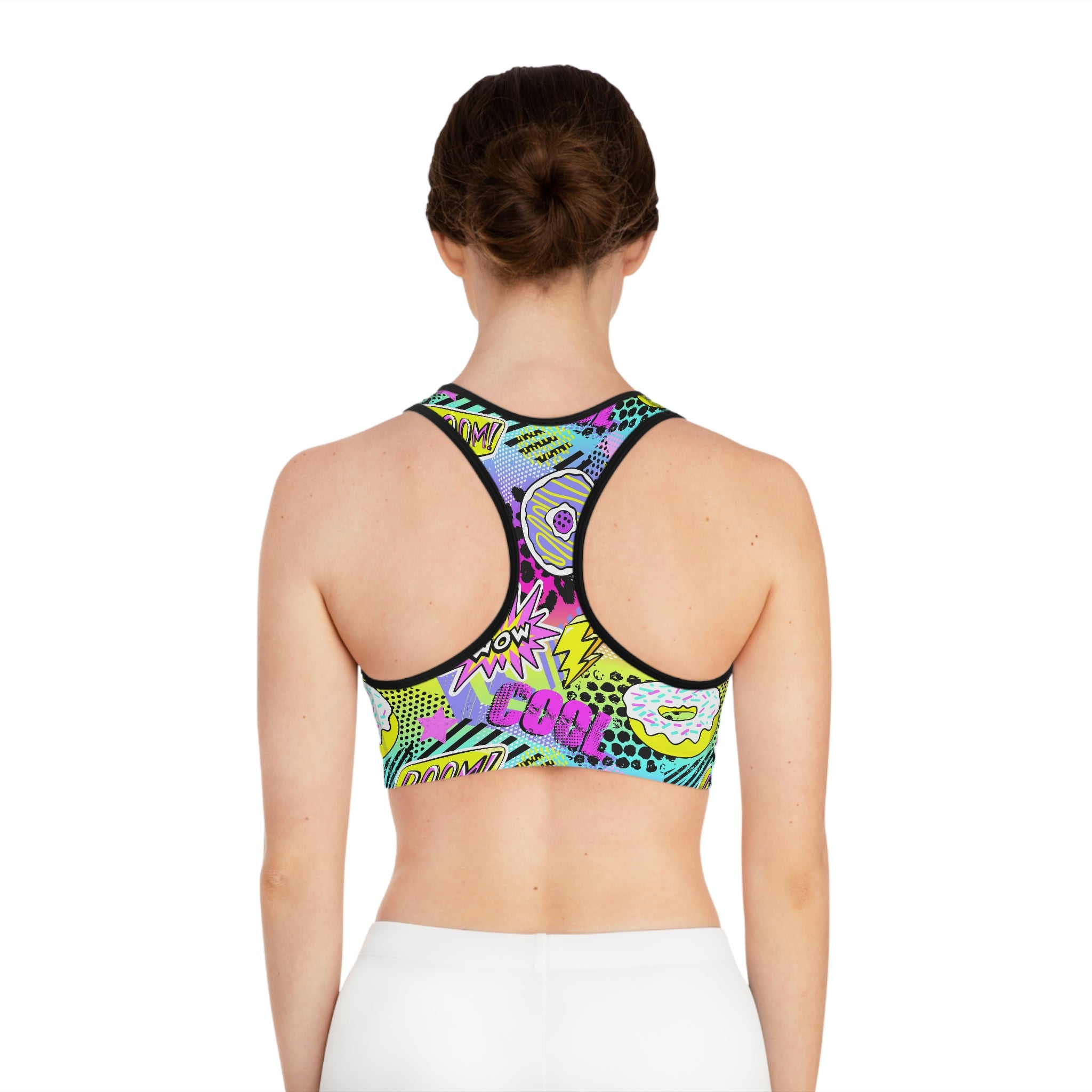 Pop Art Girl Power Sports Bra